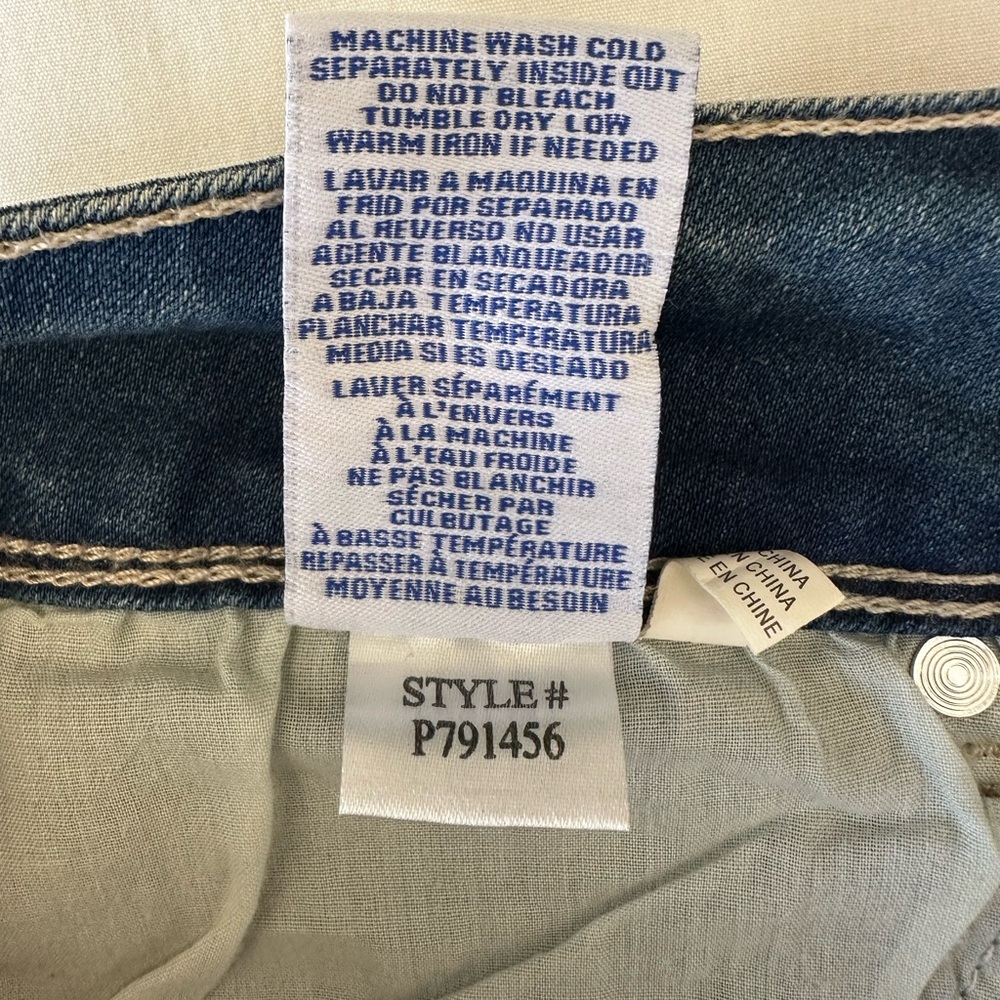 YMI Distressed Blue Jeans with Floral Embroidery,Distressed,Boho Style - Picture 8 of 12